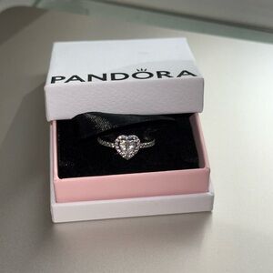 Pandora Silver elevated Heart Ring